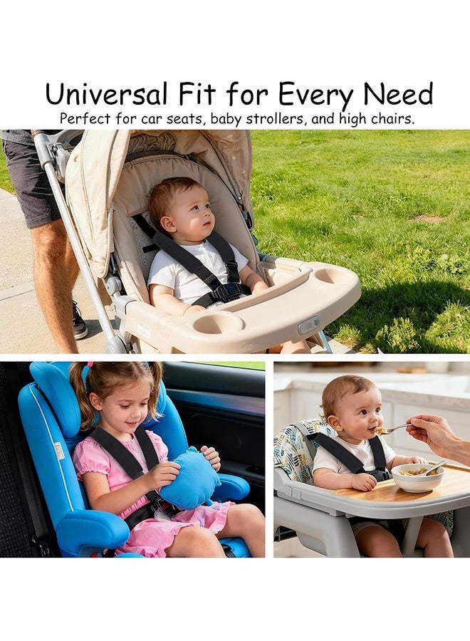 4 قطع من أغطية أحزمة أمان السيارة الناعمة السوداء المريحة والمتينة لحماية المقاعد للسيارات والشاحنات وسيارات الدفع الرباعي والشاحنات الصغيرة، ملحقات داخلية للسيارات تناسب جميع أنواع السيارات، مناسبة للرحلات اليومية والرحلات العائلية - Image 3